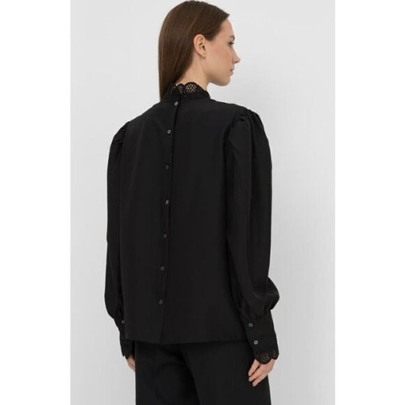 ROHE Magalie Silk Black Blouse NWT Sz. 40 (US 8/L) - Picture 5 of 12